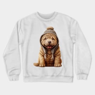 Winter Shar Pei Dog Crewneck Sweatshirt